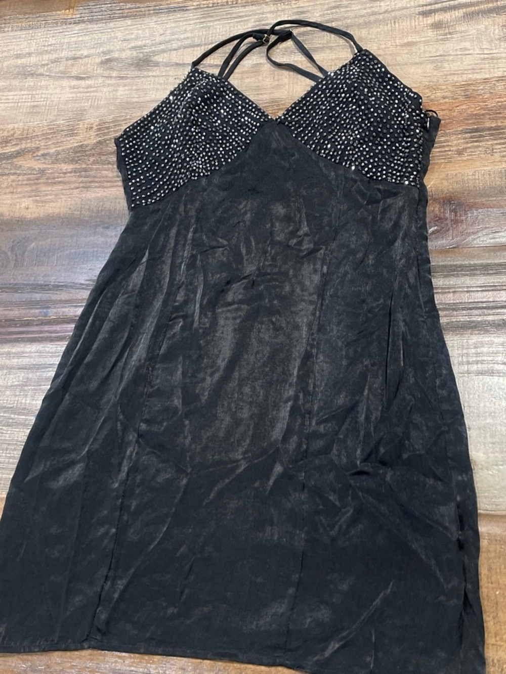 Dress Forum Black Mini Dress with Studded Bodice